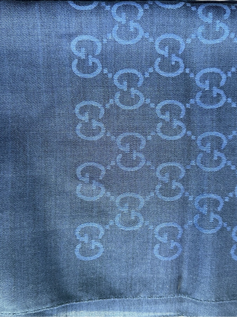 NWT Gucci Blue GG Monogram Scarf Wrap Made in Italy - Picture 10 of 10